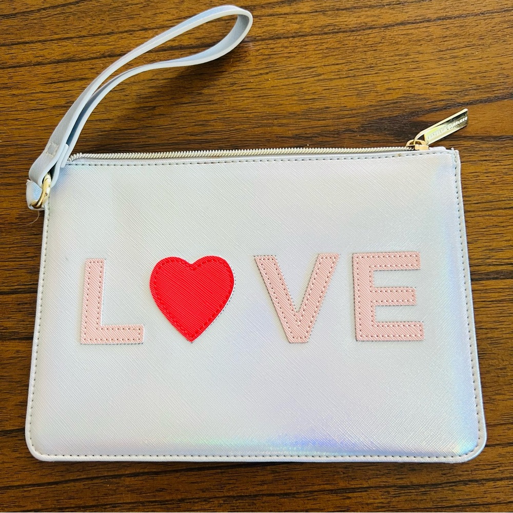 Estella Bartlett Silver “L❤️VE” Wristlet Clutch